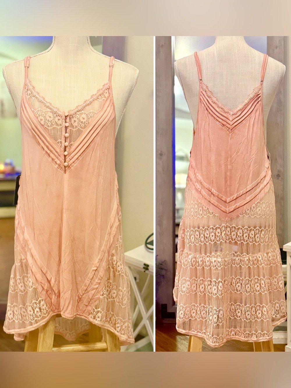 🎉🩷SALE🩷🎉🆕🌿POL: PINK Lace Tank SMALL